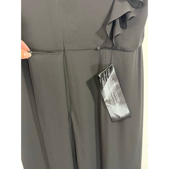 NWT BCBGMaxAzria Callie Flutter-Sleeve Chiffon Gown Formal Evening Dress Size 12 - Picture 13 of 16